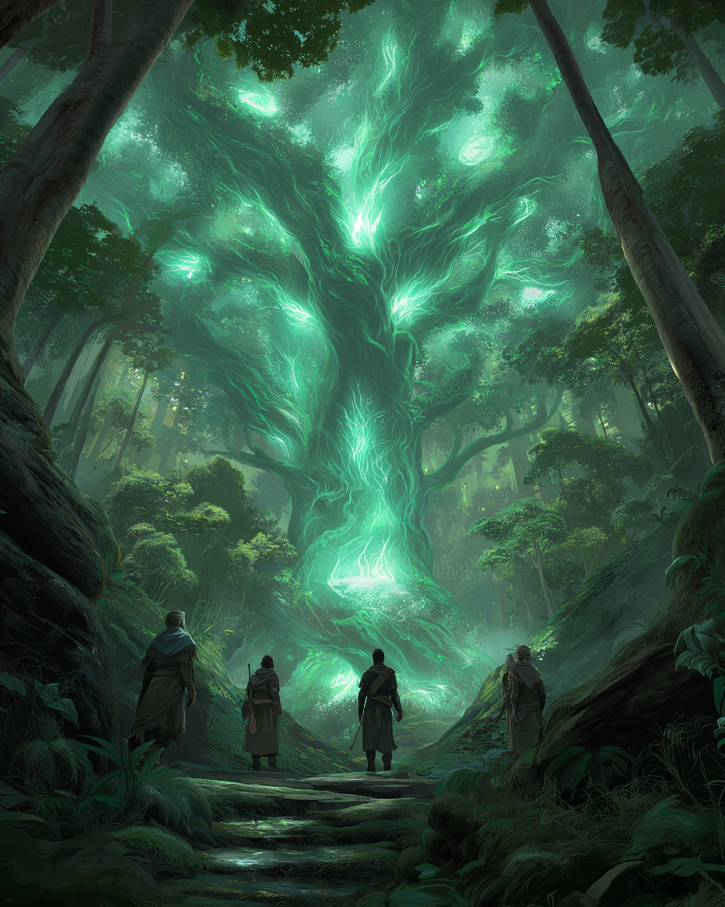 AI Image of High Tech forest druid magic Fantasy.