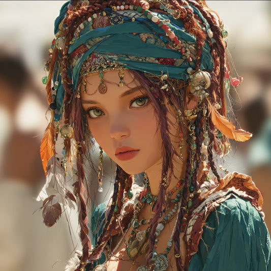 A beautiful bohemian girl, intricate, highly detailed, digital painting